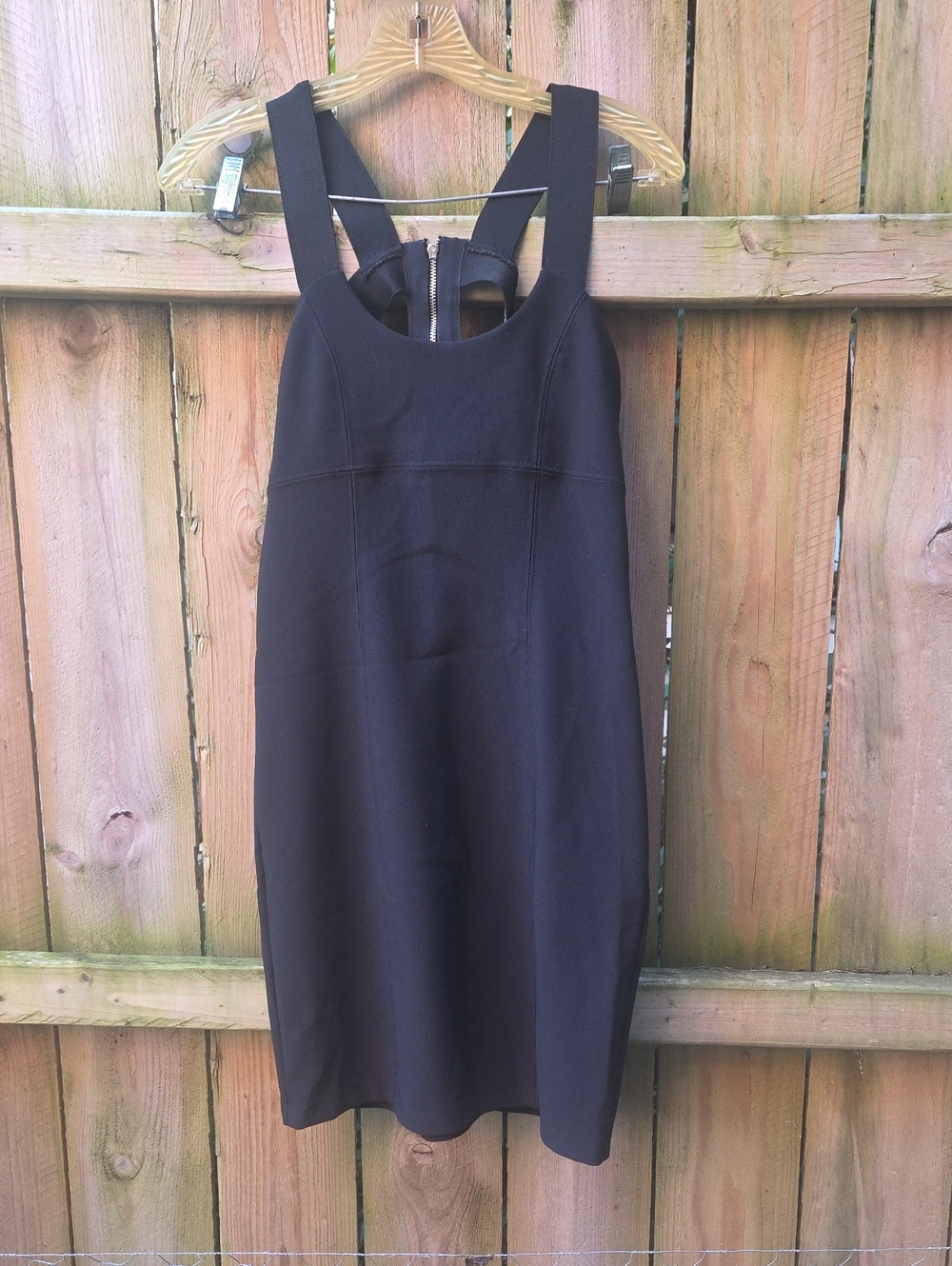 Aqua Black Sleeveless Pinafore Mini Dress